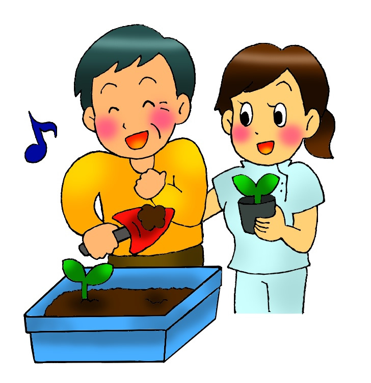 園芸店で働く男女