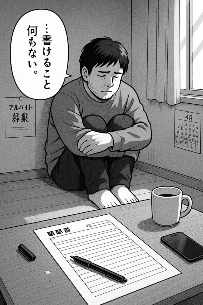 リラ期初に書くことがなくて苦しんでいる40代ひきこもり男性