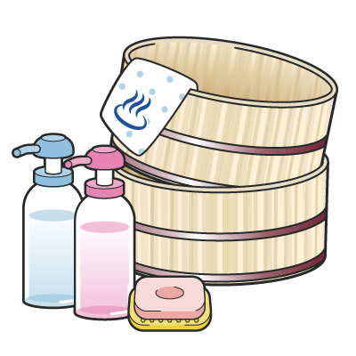 桶とシャンプー