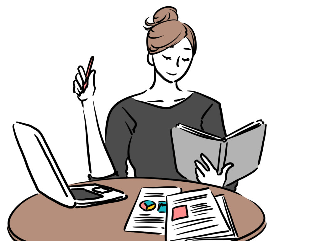 パソコン作業の女性