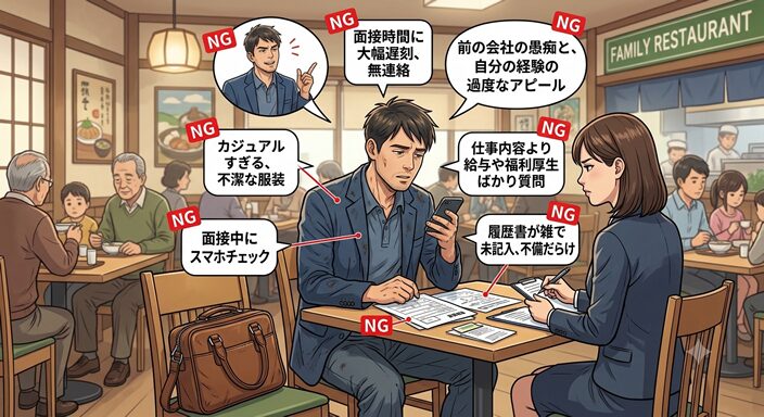 40代がアルバイト面接でやりがちなNG行動