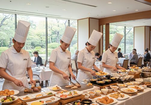 バイキングのレストランスタッフ