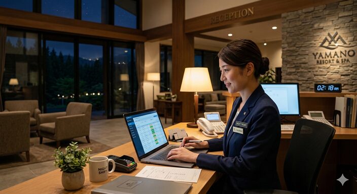 ナイトフロントの女性