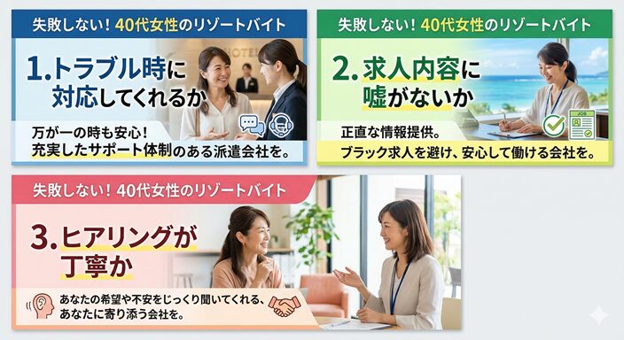 失敗しない派遣会社の選び方3つのバナー画像