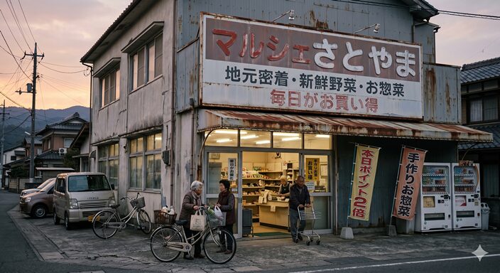 地元の古びたスーパー